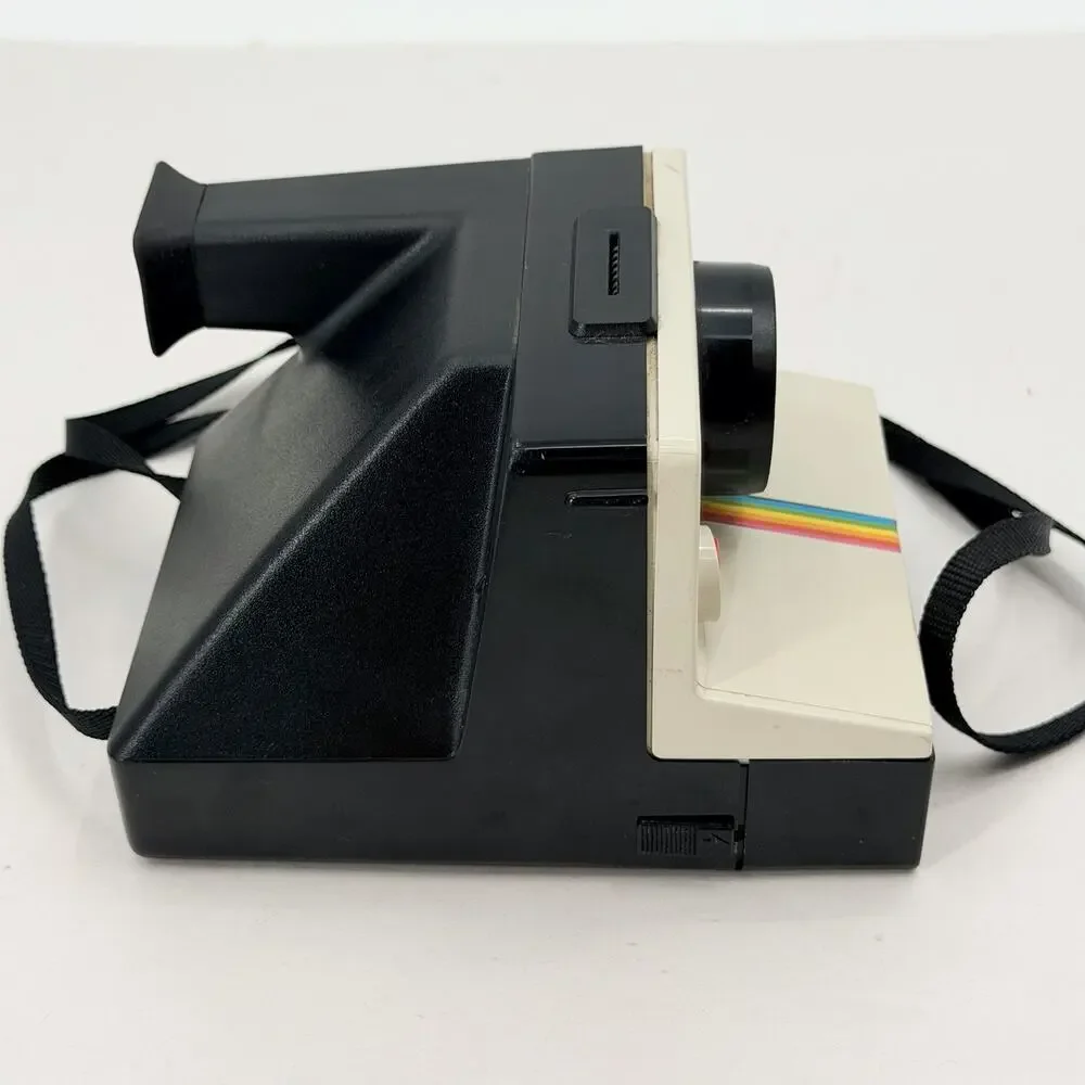 Vintage Original Polaroid SX-70 OneStep White Rainbow Stripe Land Camera